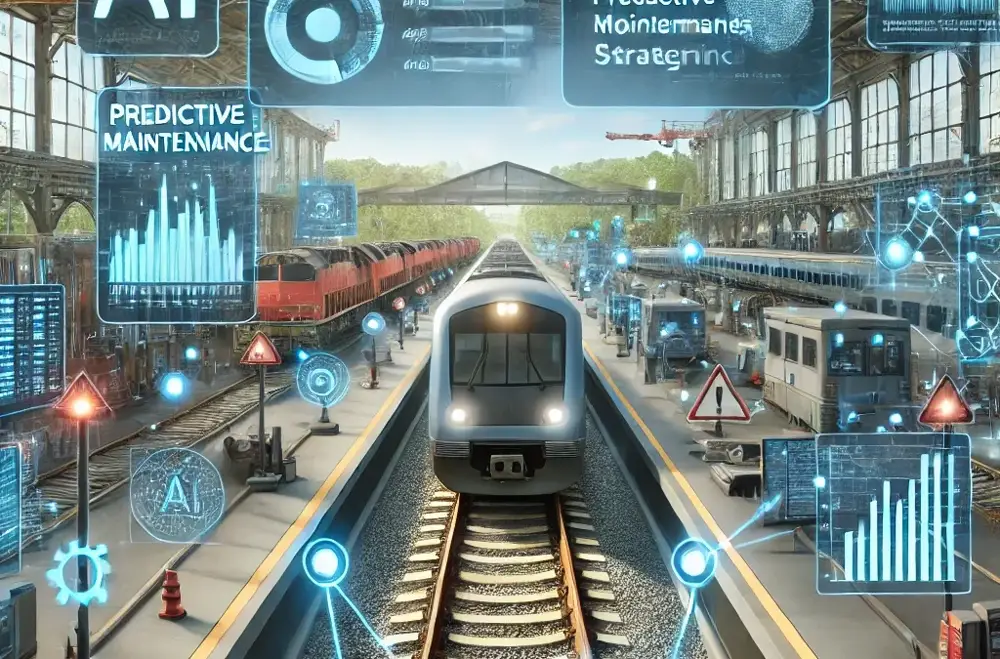 Railway track infrastructure under inspection for structural defects